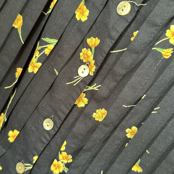 Jessica Howard navy blue and yellow floral button up maxi dress size 14 - Picture 3 of 9